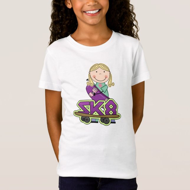 Skateboarder Girl Extreme Sports T-shirt (Front)