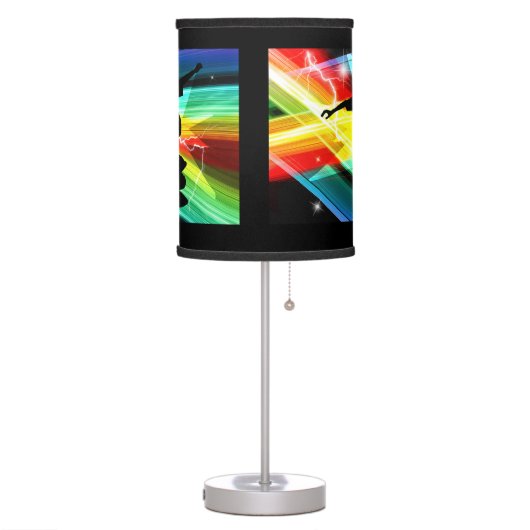 Skateboarder in Criss Cross Lightning Table Lamp (Left)
