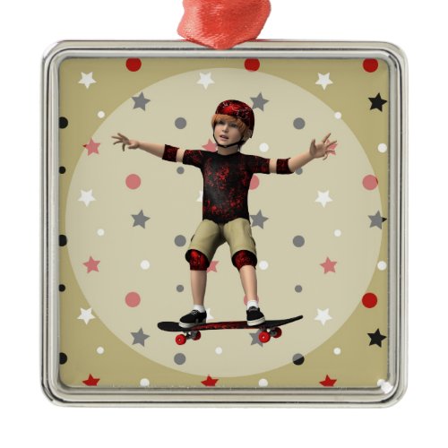 Skateboarder Metal Ornament