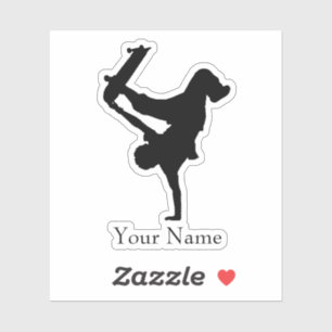 Skateboarder Name Sticker