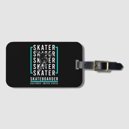 skateboarder of die design luggage tag