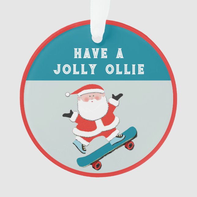 Skateboarder Ollie Gift Ornament (Front)