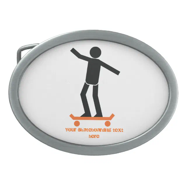 Skateboarder on his skateboard custom belt buckle Zazzle