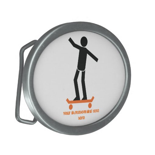 Skateboarder on his skateboard custom belt buckle Zazzle