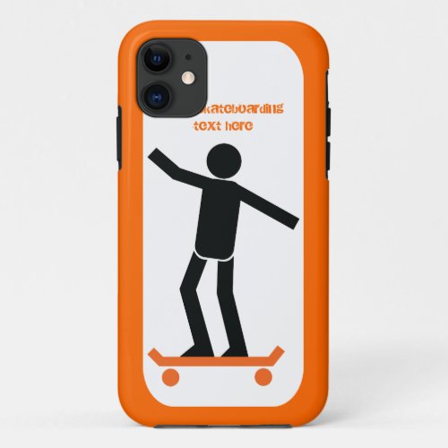 Skateboarder on his skateboard custom iPhone 11 case