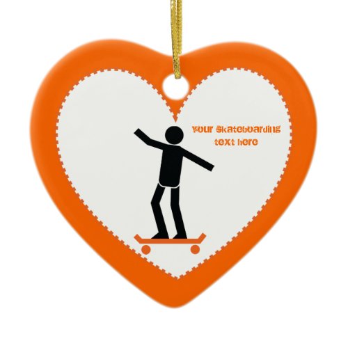 Skateboarder on his skateboard custom ceramic ornament