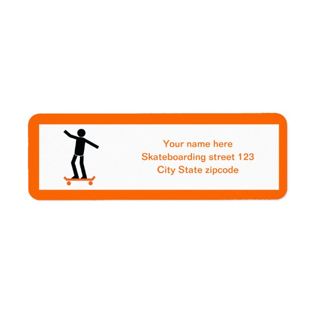 Skateboarder on his skateboard custom label (Front)