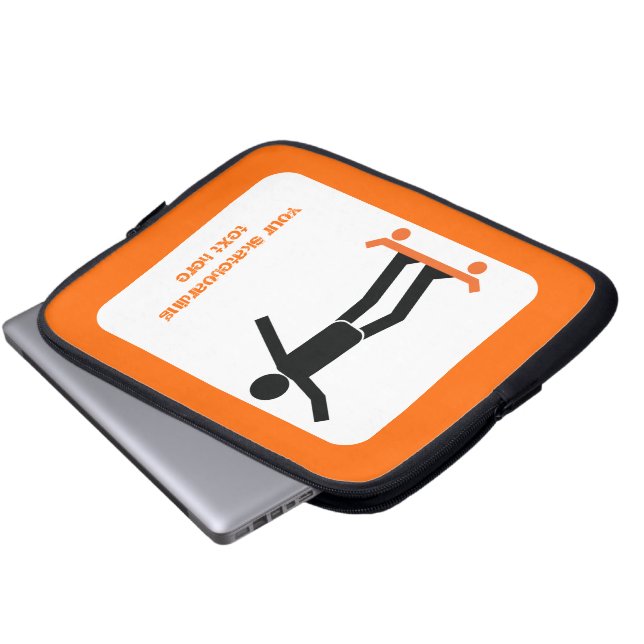 Skateboarder on his skateboard custom laptop sleeve (Front Bottom)