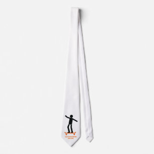 Skateboarder on his skateboard custom neck tie