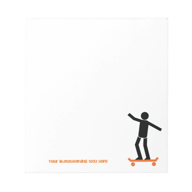 Skateboarder on his skateboard custom notepad (Front)