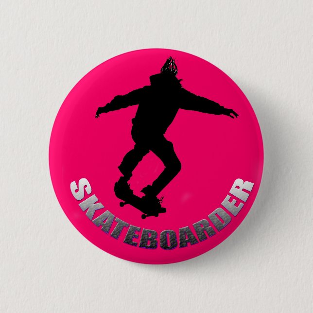 Skateboarder Pinback Button (Front)