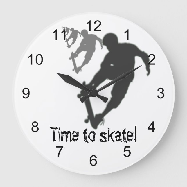 Skateboarder Round Wall Clock (Front)
