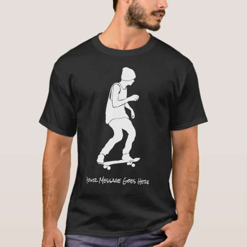 Skateboarder Silhouette Graphic Personalized T_Shirt