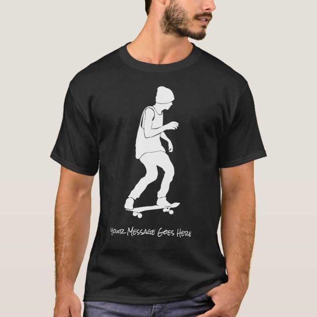 Skateboarder Silhouette Graphic Personalized T-Shirt (Front)