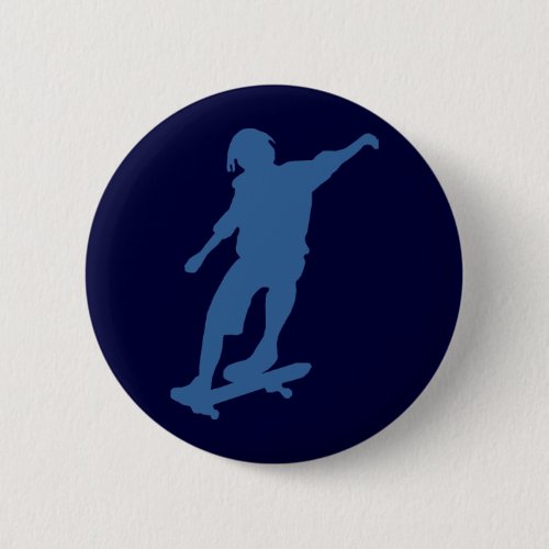 Skateboarder Silhouette Pin Back Button