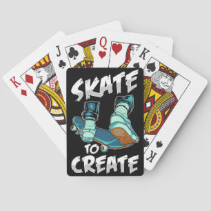 Skateboarder Skate To Create Poker Cards