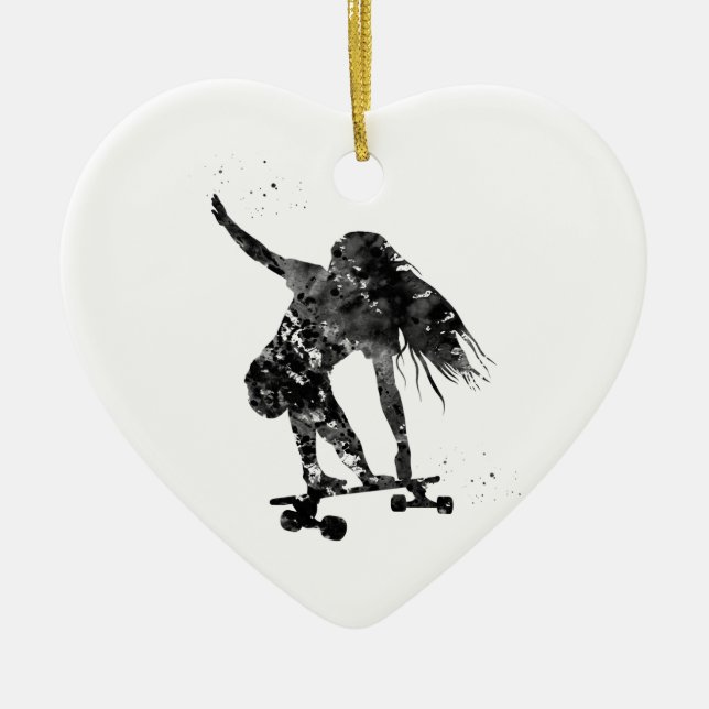 Skateboarder, Skateboard Ceramic Ornament (Front)
