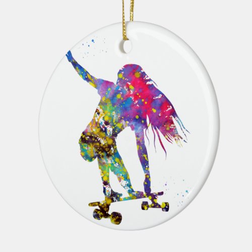 Skateboarder Skateboard Ceramic Ornament