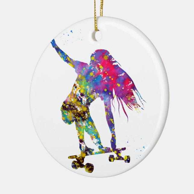 Skateboarder, Skateboard Ceramic Ornament (Left)