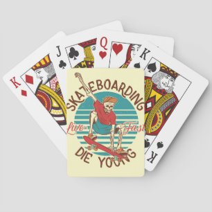 Skateboarder Skateboarding Live Fast Poker Cards
