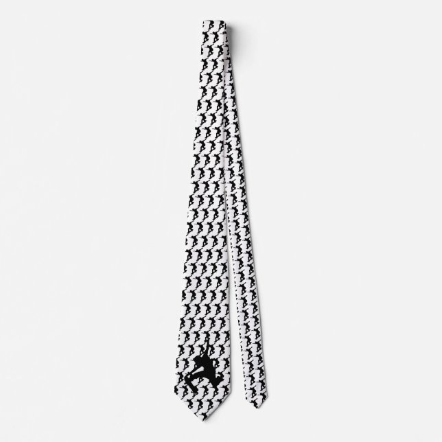 Skateboarder Skateboarding Skateboard Silhouette Neck Tie (Front)