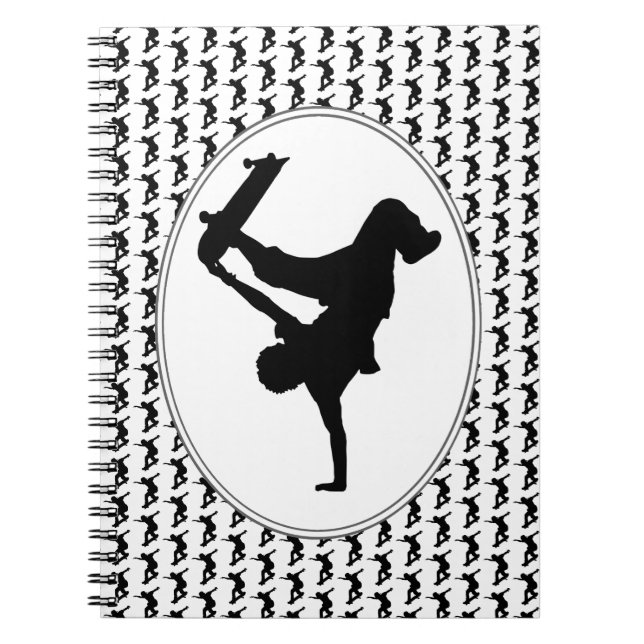 Skateboarder Skateboarding Skateboard Silhouette Notebook (Front)