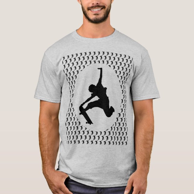 Skateboarder Skateboarding Skateboard Silhouette T-Shirt (Front)