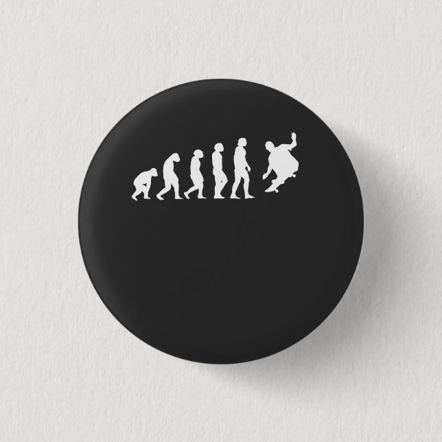 Skateboarder Skater Evolution Button (Front)