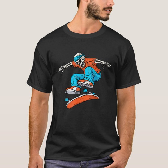 Skateboarder Skeleton Skateboarding  Kids Unisex B T-Shirt (Front)