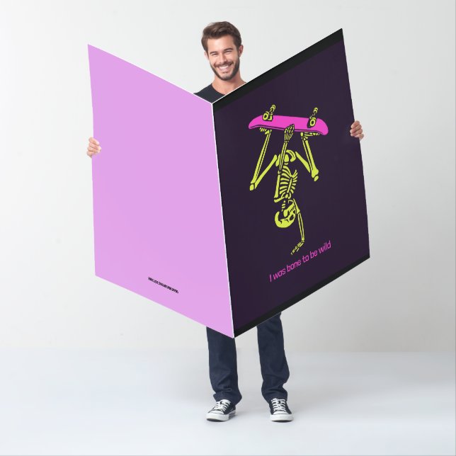 SKATEBOARDER SKELETON WILD CHILD GIANT BIRTHDAY  C CARD (In Situ)