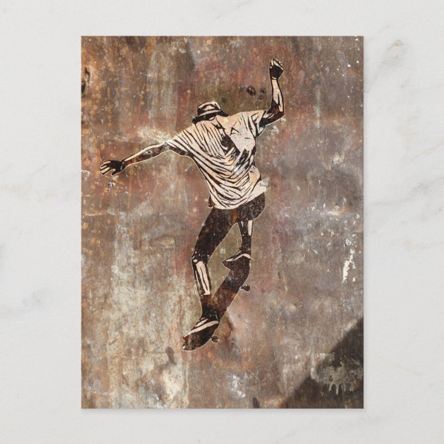 Skateboarder Street Art Style Postcard (Front)