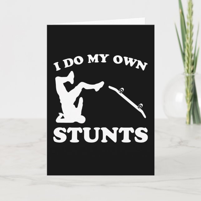 Skateboarder Stunts Fun Skateboard Gift Card (Front)