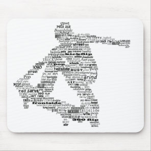 Skateboarder word collage mousepad