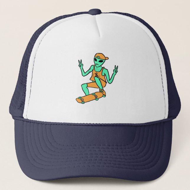 Skateboarding Alien Cap (Front)