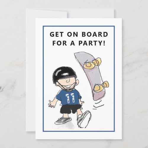 Skateboarding Birthday Party Invitations