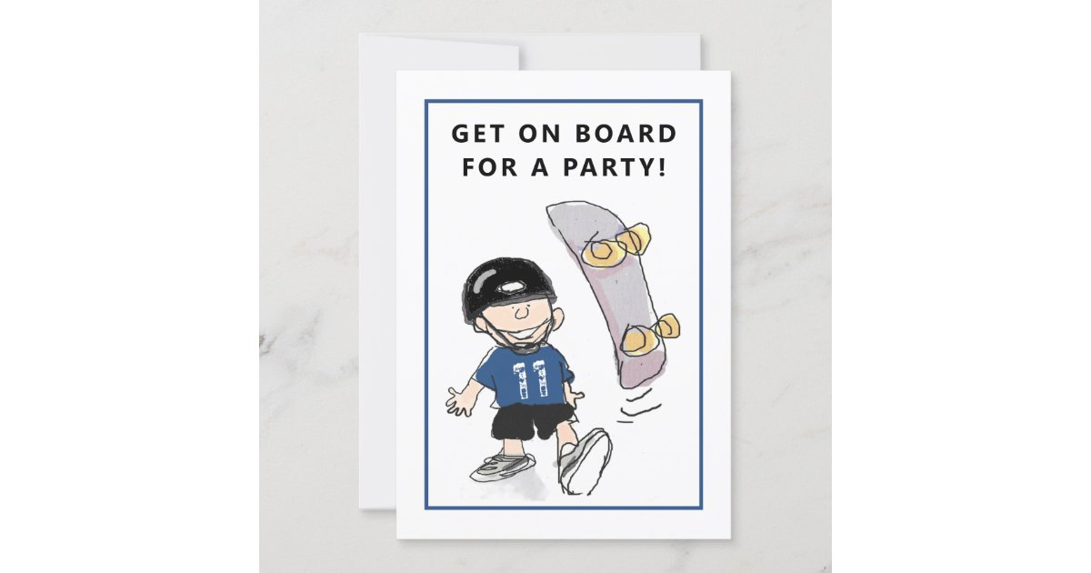 Skateboarding Birthday Party Invitations Zazzle