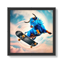 Skateboarding Bull