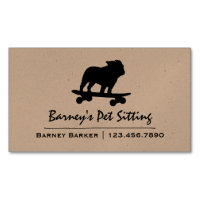 Skateboarding Bulldog Silhouette Cool Skater Dog