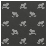 Skateboarding Bulldog Silhouettes Pattern Cool Dog Fabric