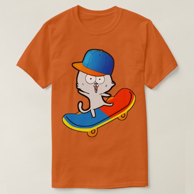 Skateboarding cat T-Shirt (Design Front)