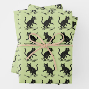 Skateboarding Cat Wrapping Paper Sheets
