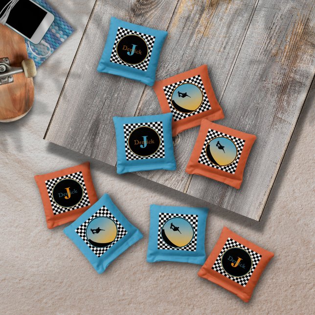 Skateboarding Checkered Cornhole Bags (Creator Uploaded)