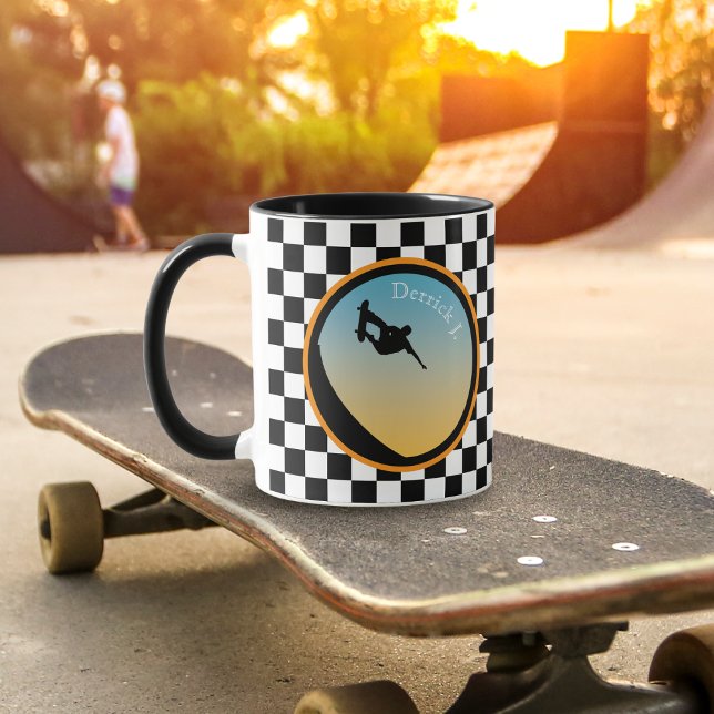 Skateboarding Checkered Mug (Creator Uploaded)