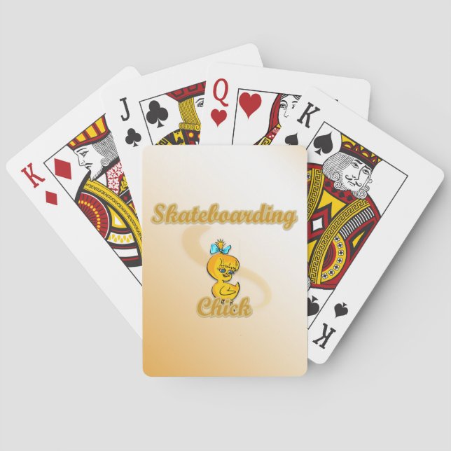Skateboarding Chick Poker Cards (Back)