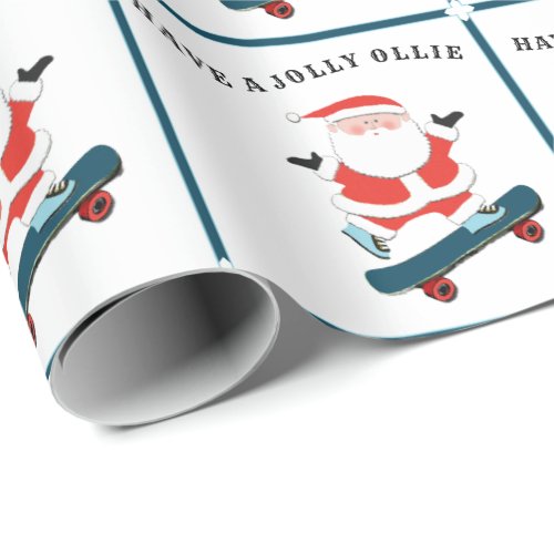 Skateboarding Christmas Holiday Gift Wrapping Paper