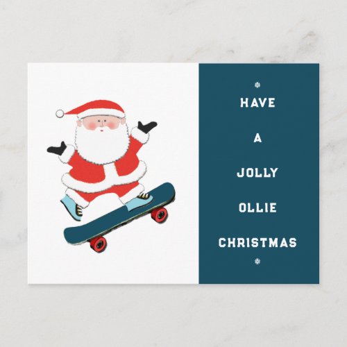 Skateboarding Christmas Holiday Postcard