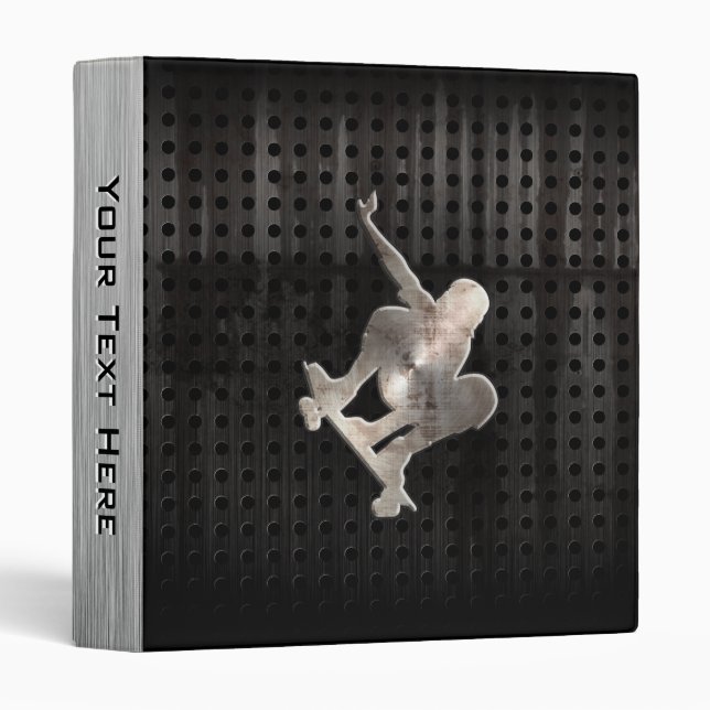 Skateboarding; Cool Black 3 Ring Binder (Front/Spine)