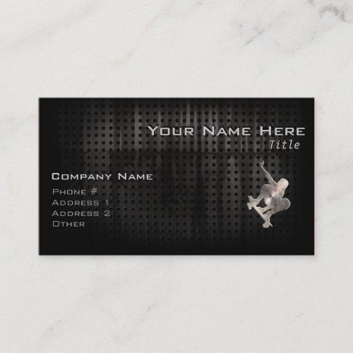 Skateboarding; Cool Black Business Card Templates