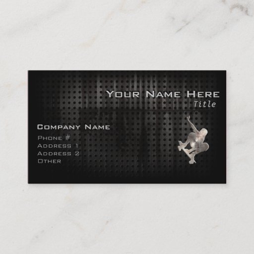 Customizable Skateboarding; Cool Black Business Card Templates