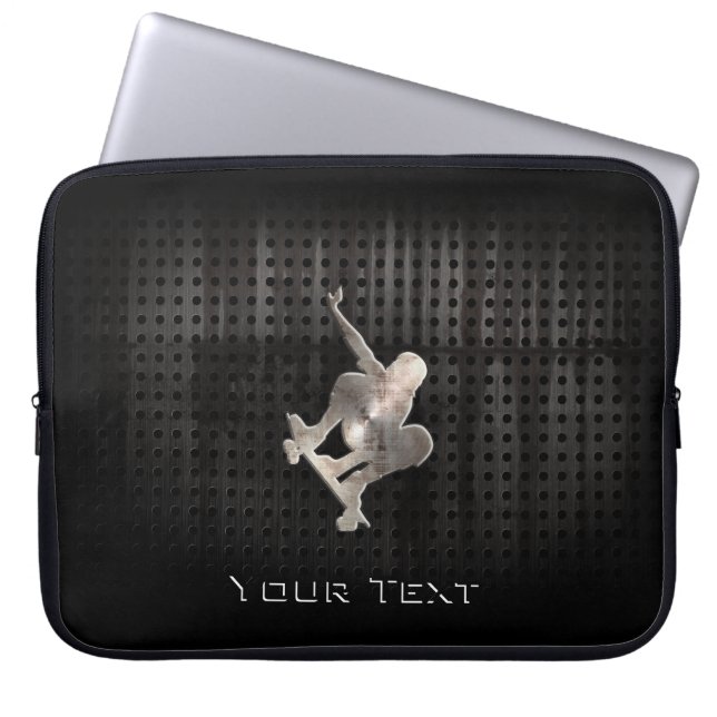 Skateboarding; Cool Black Laptop Sleeve (Front)